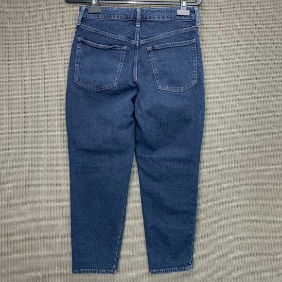 Old Navy Womens Size 8 Blue High-Rise O.G. Straight Jeans Dark Wash Denim - Picture 2 of 10